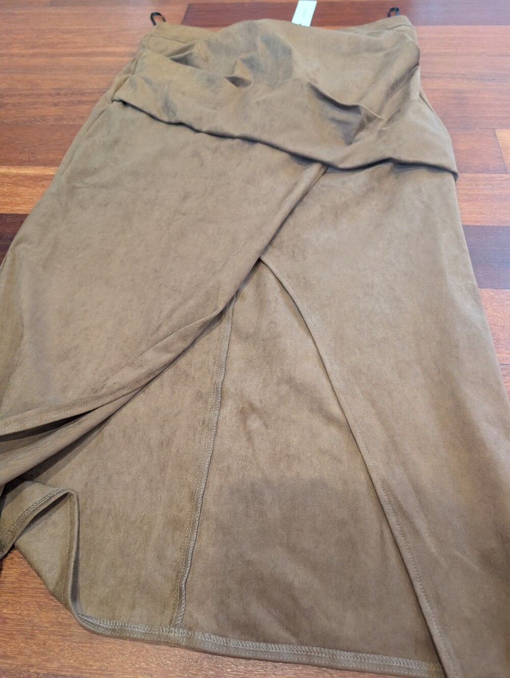 Commense Brown Wrap-Front Pencil Skirt - Picture 3 of 6